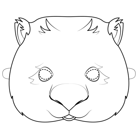 Wombat Mask Coloring Page